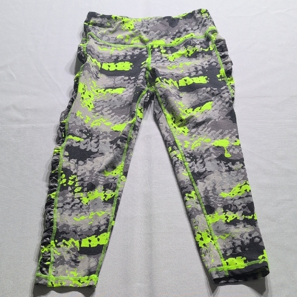 Calvin Klein Performance Gray and Neon Green Leggings Size Small - Picture 1 of 7